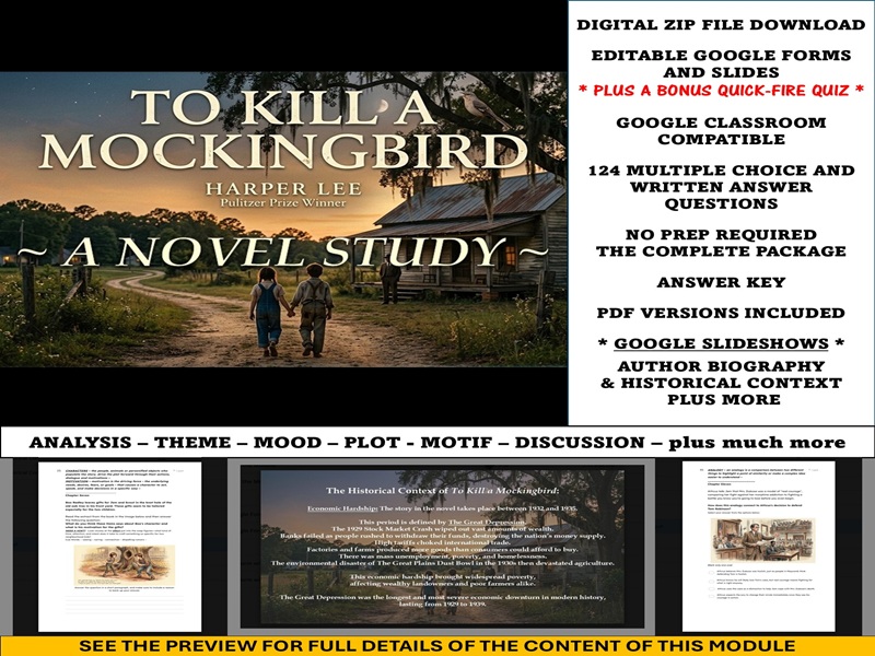 To Kill a Mockingbird [Book]: Novel Study