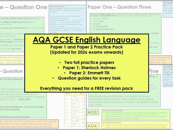 AQA English Language 2026+ | Paper 1 & Paper 2 Practice Pack