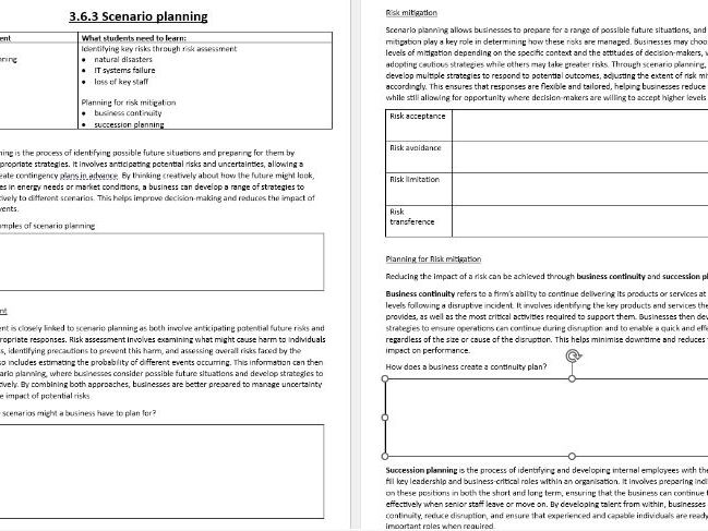 3.6 Managing change Edexcel A Level Business Studies booklet