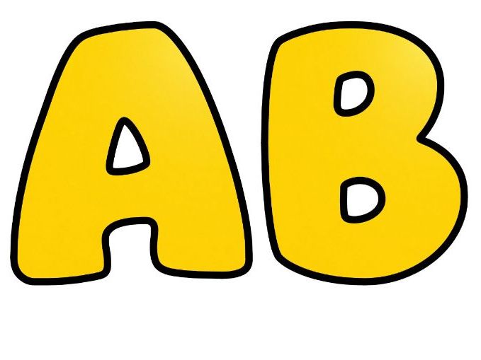 Golden Yellow Bubble Letters | Plain Colour Bulletin Board Letters | Printable Alphabet A-Z and 0-9