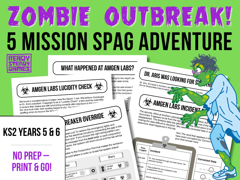 KS2 SPAG Puzzle Pack | SATs Revision: Year 5 & 6 |  Zombie Outbreak!