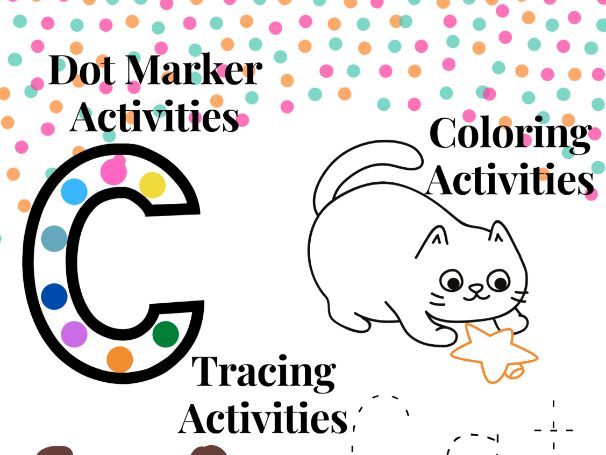 Alphabet Dot a Dot Marker Worksheets,Letter Tracing& Coloring Pages