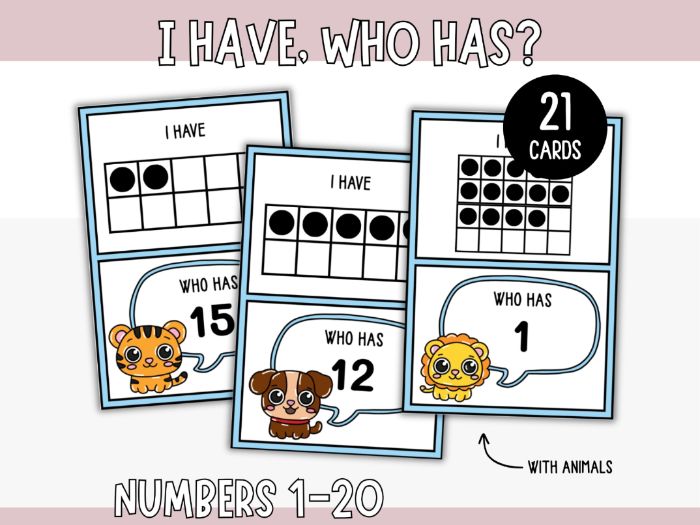 I Have, Who Has? - Maths Game Numbers 1-20
