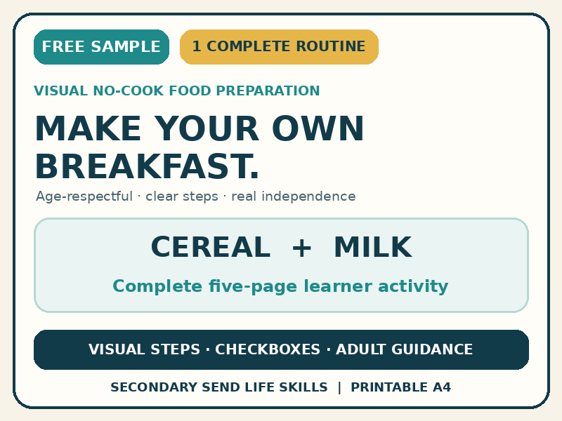 FREE SEND Cereal & Milk Visual Recipe
