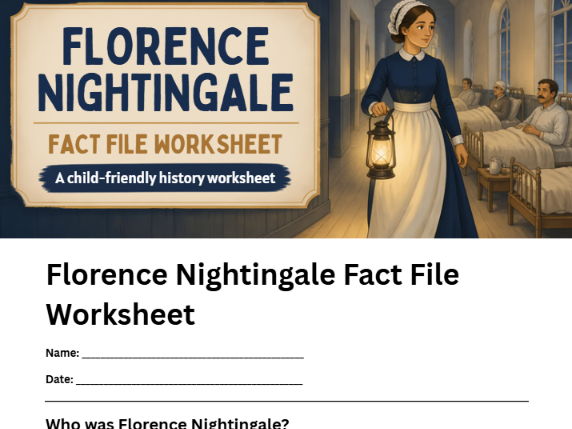 KS1 History Florence Nightingale Fact File worksheet
