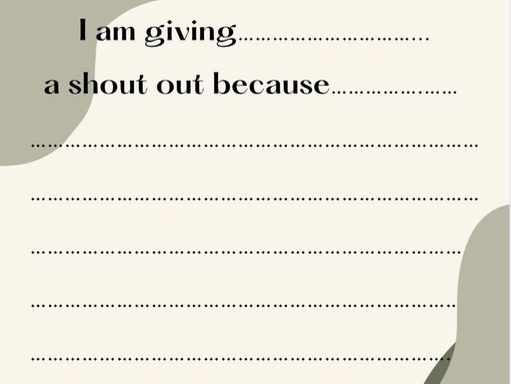 Pupil shout out resource