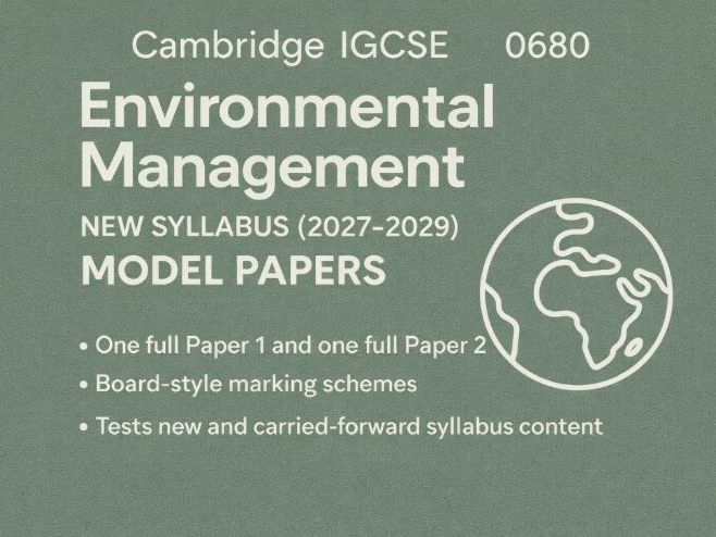 CIE IGCSE Environmental Management 0680 New 2027-2029 Syllabus Model Papers