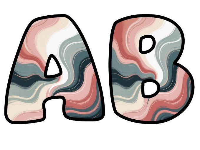 Soft Clouds Pastel SEL Swirls Lettering Set for Classroom Display | Upper & Lowercase, 0-9 and Signs