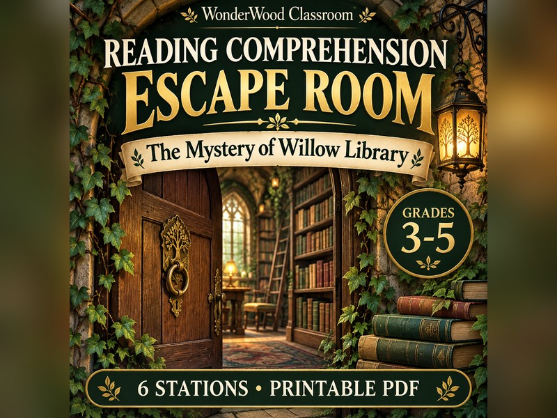 Reading Comprehension Escape Room Grades 3-5