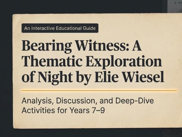 Night Study Unit | Years 7–9 | Elie Wiesel | Holocaust Memoir | Discussion-Based