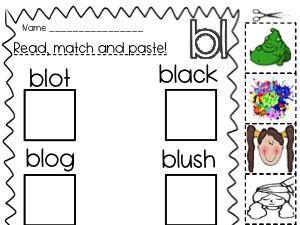 Consonant blends bl and cl picture sort worksheets by pgoyal10