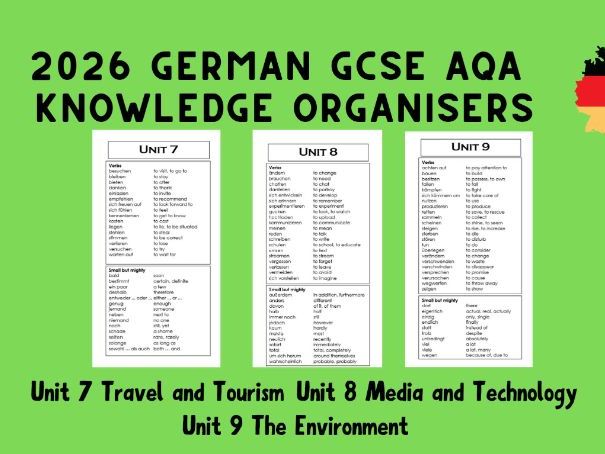 Knowledge Organisers AQA GCSE German units 7, 8 & 9