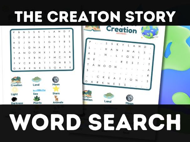 7 Days of Creation Wordsearch | Bible Activity with Illustrations