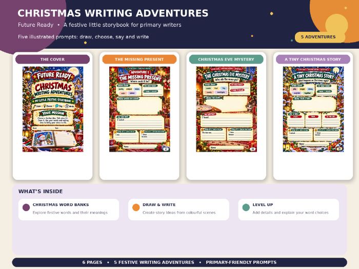 Christmas Writing Adventures – 5 Festive Creative Writing Worksheets