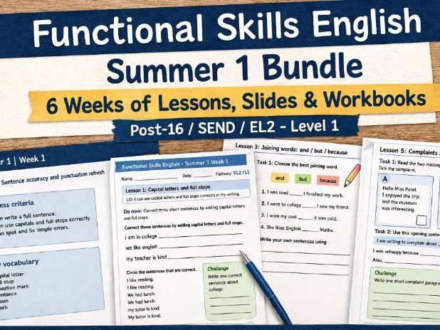 Functional Skills English Summer 1 Bundle