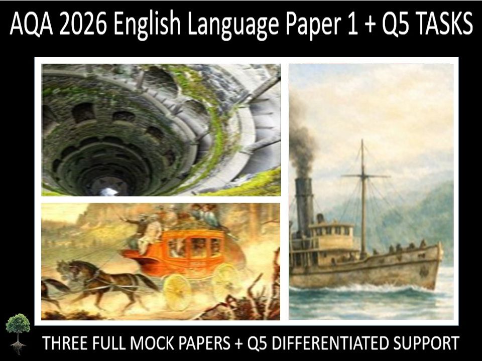 Three AQA 2026 GCSE English Language Paper 1 Mocks | Q5 TASKS