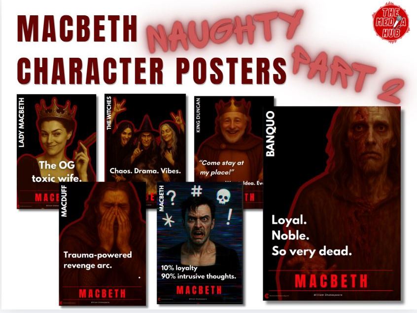 UPDATED Shakespeare | Macbeth | Character Posters x 6 Bundle | KS3 KS4 GCSE | English Literature |