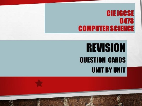 Computer Science GCSE 0478- One mark Questions - Unit 3 The Processor