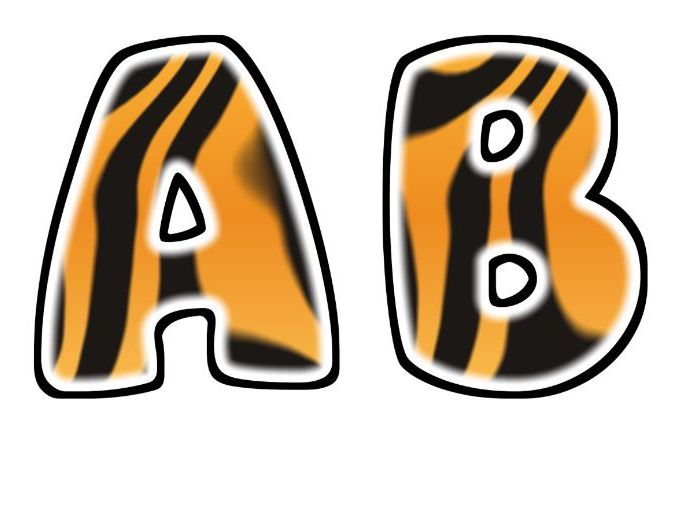 Tiger Stripe Glow Bubble Letters | Bulletin Board Letters | Classroom Display Pack
