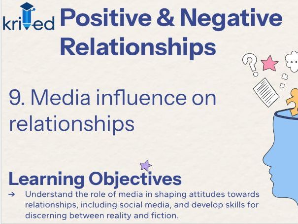 Media influence on relationships – KS3 Year 9 PSHE Lesson on Influence and Critical Thinking