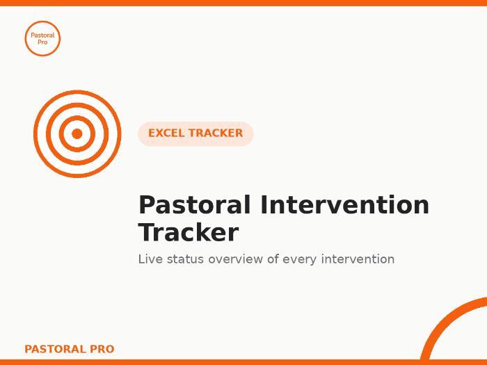 Pastoral Intervention Tracker — Automated Excel Log with Status Overview