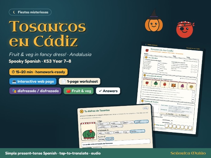 Spooky Spanish: Interactive Fancy-Dress Fruit