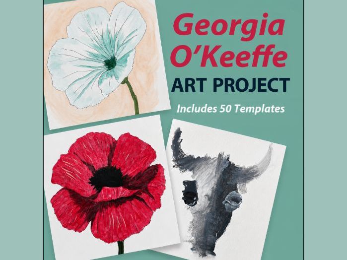 Georgia O'Keeffe Art Project Flower & Skull Painting Activity 50 Printable Templates