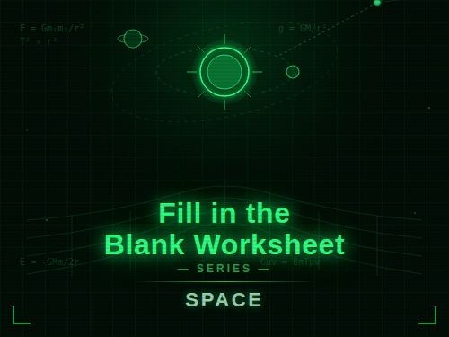Fill in the blank worksheet Space GCSE Physics CCEA