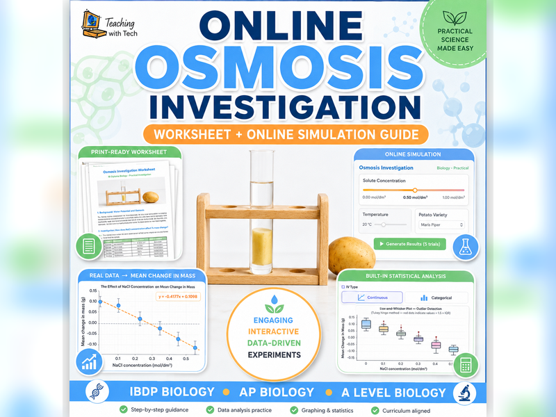 Potato Osmosis Simulation Lab Worksheet  | Includes Statistical Analysis