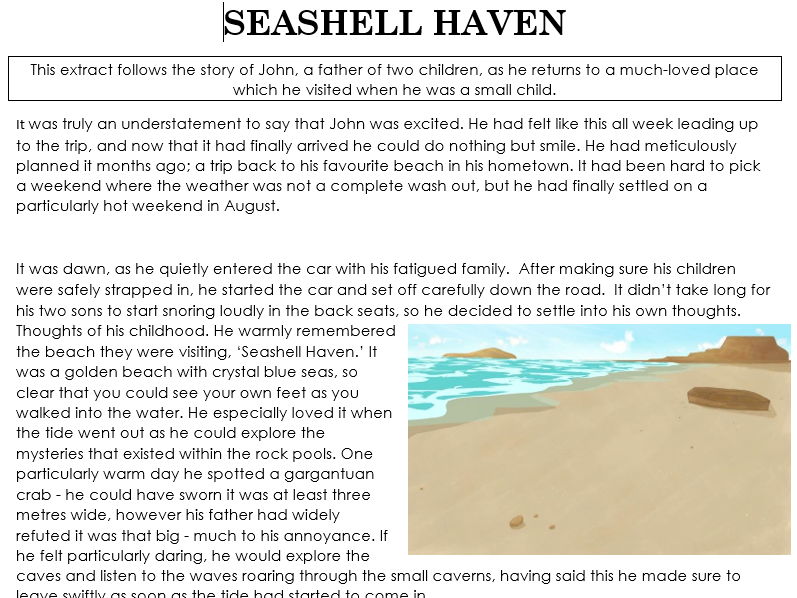 Seashell Haven Reading Comprehension