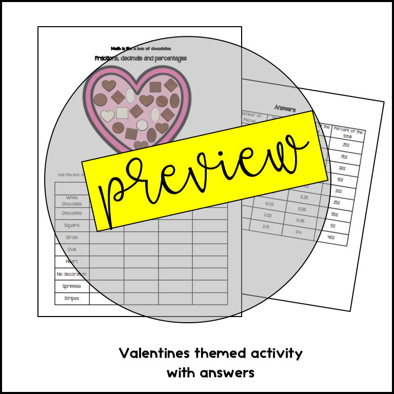 Fractions Decimals Percentages KS2 | Valentine's Day Maths Worksheet ...