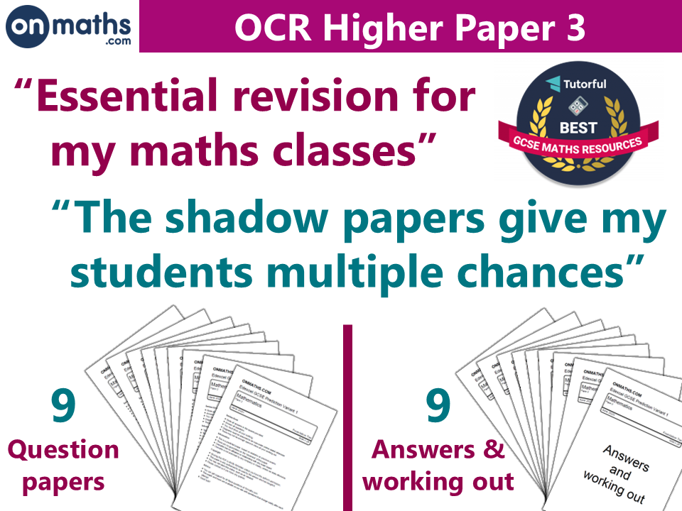 UPDATED Summer 2025 Maths GCSE OCR Paper 3 Higher Predicted Paper