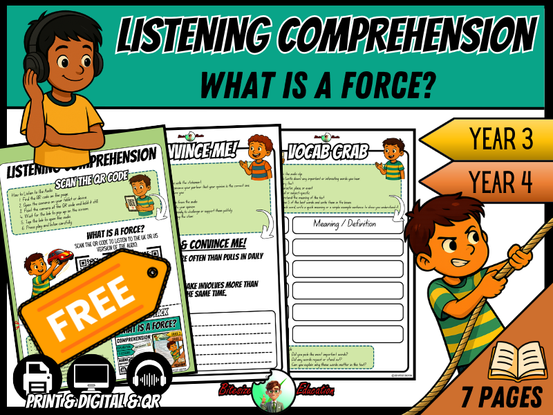 What Is A Force? Pulls & Pushes | Listening Comprehension | Year 3/4