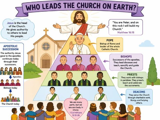 Y9: KS3 CATHOLIC RED: To the ends of the Earth - L5: Who leads the Church on earth?