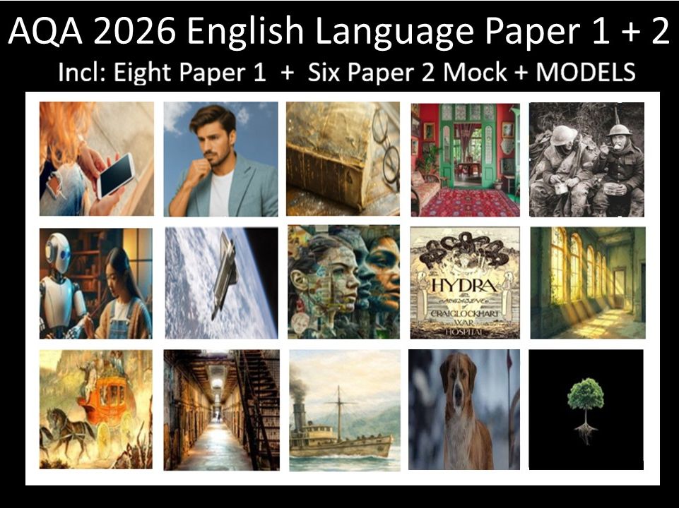Fourteen AQA 2026 English Language Paper 1+ 2 Mocks + Models