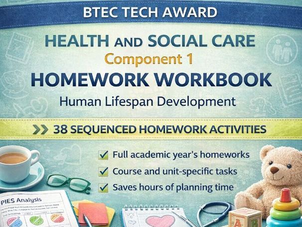 BTEC Tech Award Health and Social Care Component 1 Homework Workbook