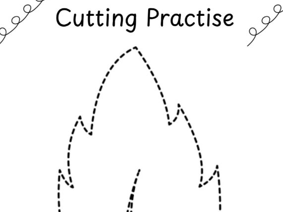 Autumn leaf cutting practise worksheets