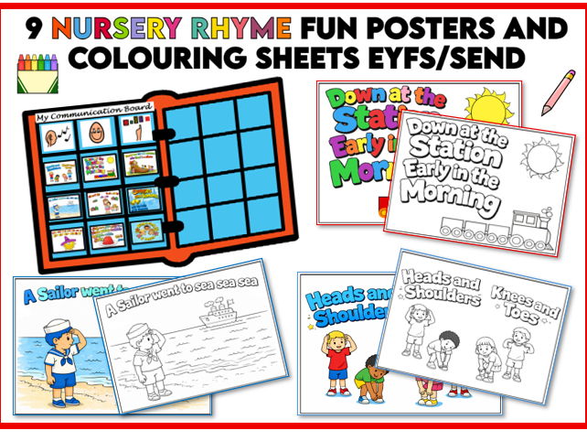 9 Nursery Rhyme Fun Posters SEND/EYFS