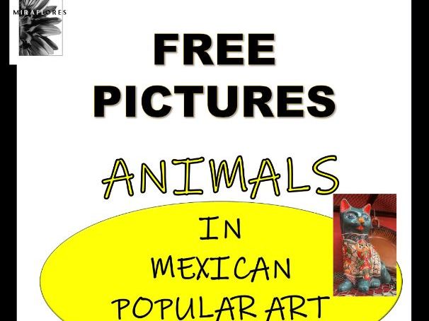 Spanish Animals Vocabulary with Mexican Popular Art Images- FREE