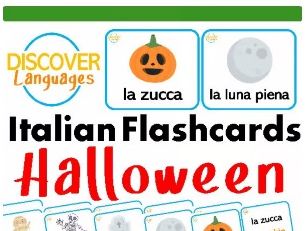 Italian Halloween Vocabulary Bilingual Flashcards for Games and Activities