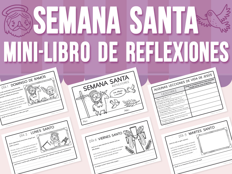 Semana Santa Mini Libro Actividad de Escritura Reflexiva | Holy Week in Spanish