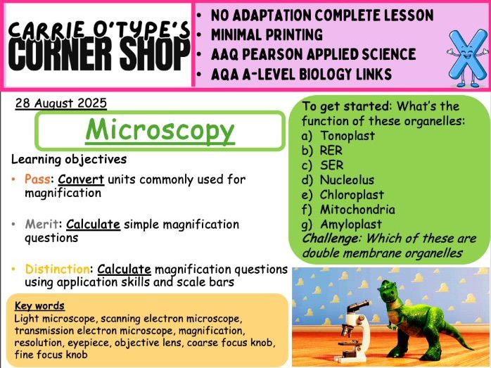 Microscopy - AAQ Pearson Applied Science