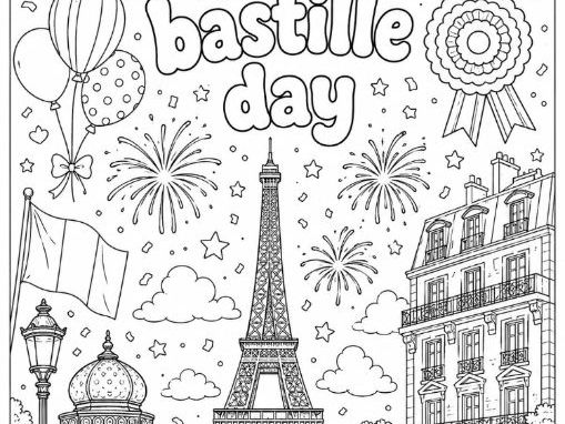 Bastille Day- French National Holiday- Colouring Page