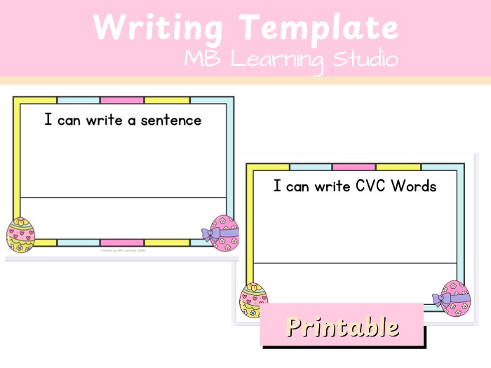 Easter CVC Words & Sentence Writing Template – Phonics and Writing Activity