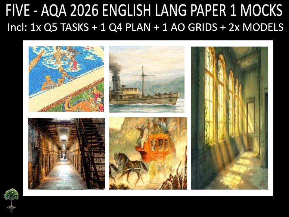 FIVE - AQA PAPER 1 | 2026 FULL MOCKS | Q5 TASKS | Q4 PLAN |AO GRIDS | MODELS
