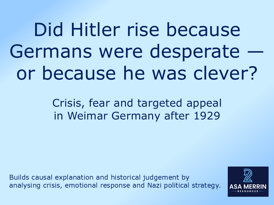 Why Did the Nazis Grow in Popularity After 1929? GCSE Weimar Germany Lesson