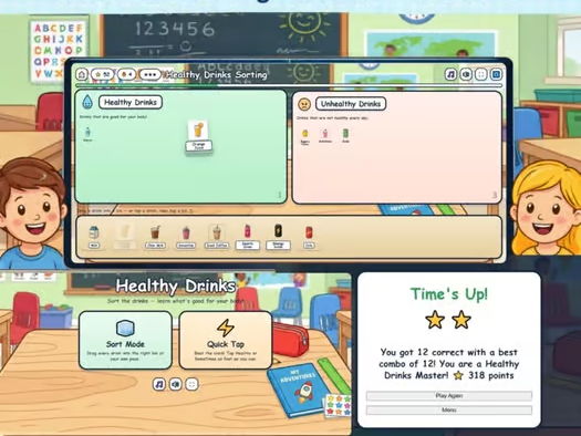 Healthy and Unhealthy Drinks Interactive Game – Smartboard Nutrition Activity