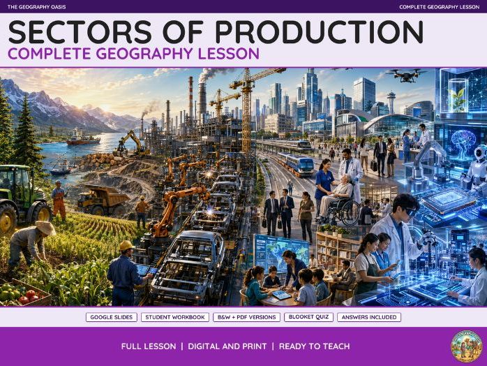 Sectors of Production | Complete Geography Lesson | Slides & Workbook