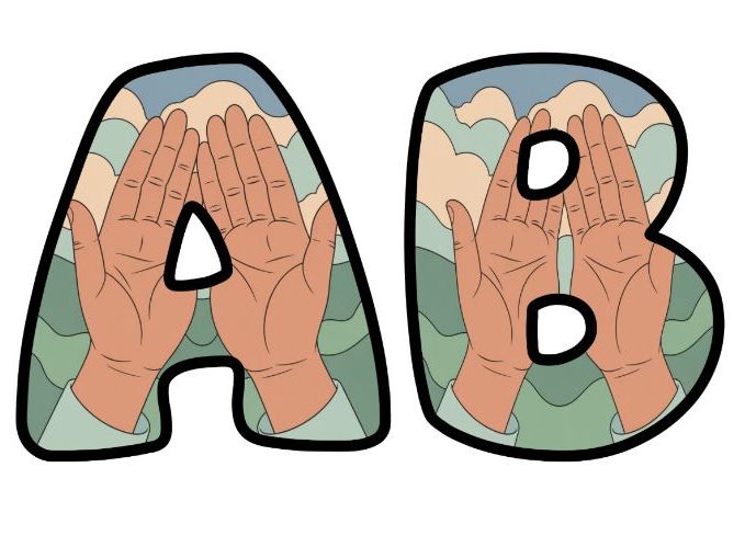 Soft Pastel Hands Praying Lettering Set for Classroom Display | Upper & Lowercase, 0-9 and Signs