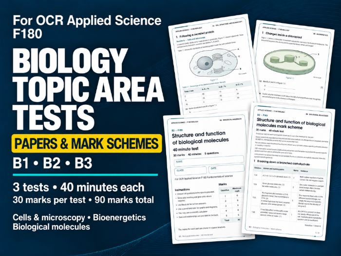 OCR AAQ Applied Science - F180 Biology Topic Area Tests